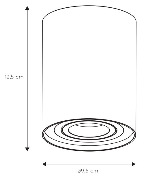 Lucide 22952/11/30 - Спот TUBE 1xGU10/50W/230V черен