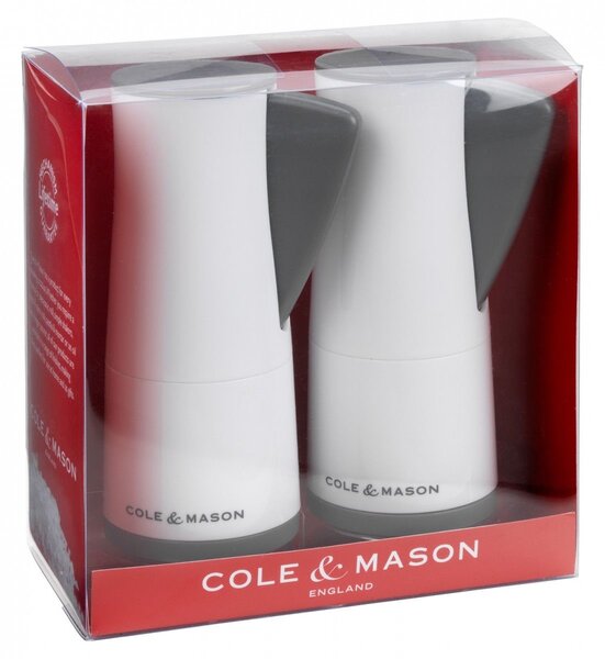 COLE & MASON Комплект мелнички за сол и пипер “OXLEY“ - 14,5см - цвят бял