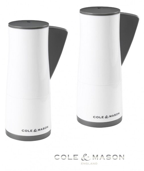 COLE & MASON Комплект мелнички за сол и пипер “OXLEY“ - 14,5см - цвят бял