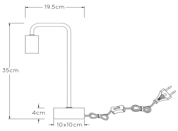 Lucide 45565/01/30 - Настолна лампа LORIN 1xE27/40W/230V черна