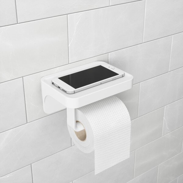UMBRA Стойка за тоалетна хартия с рафт за аксесоари “FLEX SURE-LOCK“ - бял цвят