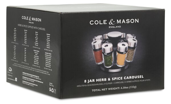 COLE & MASON Комплект за подправки “HERB & SPICE“ - 8 части + стойка
