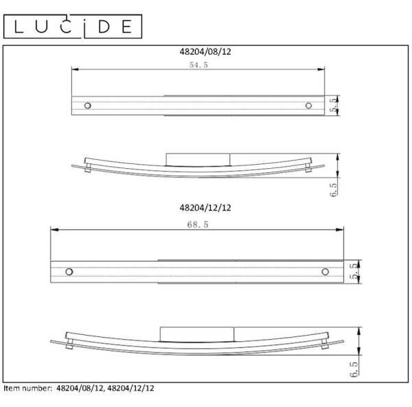 Lucide 48204/12/12 - LED Аплик BOAZ LED/12W/230V IP21