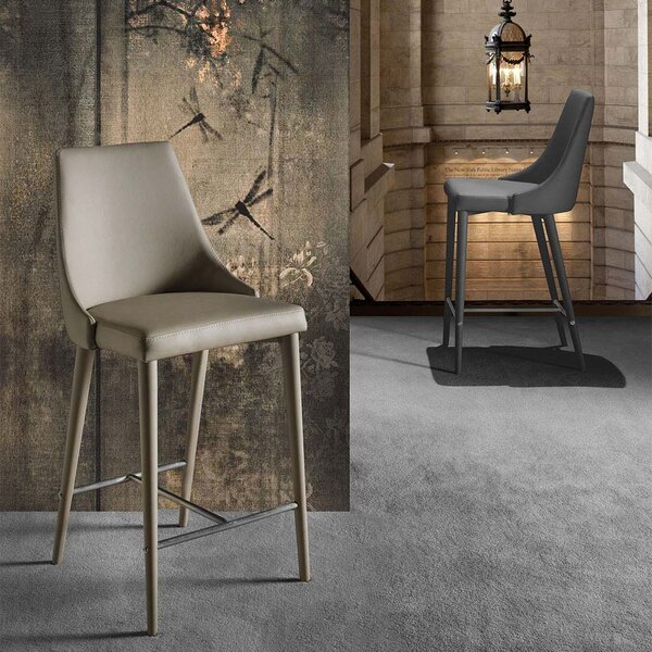 БАР СТОЛ LaSeggiola SINFONIA STOOL 518 ECO LEATHER TITANIUM
