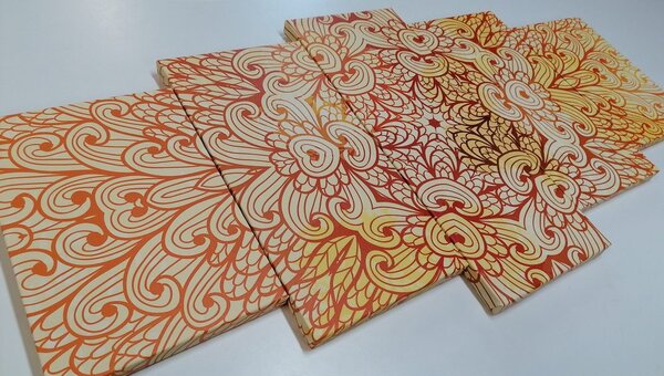 Картини от 5 части – Златна етническа Мандала