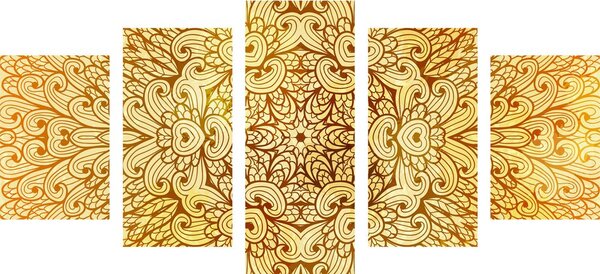 Картини от 5 части – Златна етническа Мандала
