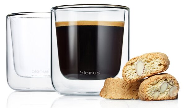 BLOMUS Комплект от 2 бр двустенни стъклени чаши NERO за кафе - 200 мл