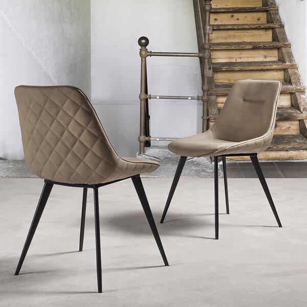 Трапезен стол NORWAY 210 NABUK BEIGE/BLACK LaSeggiola