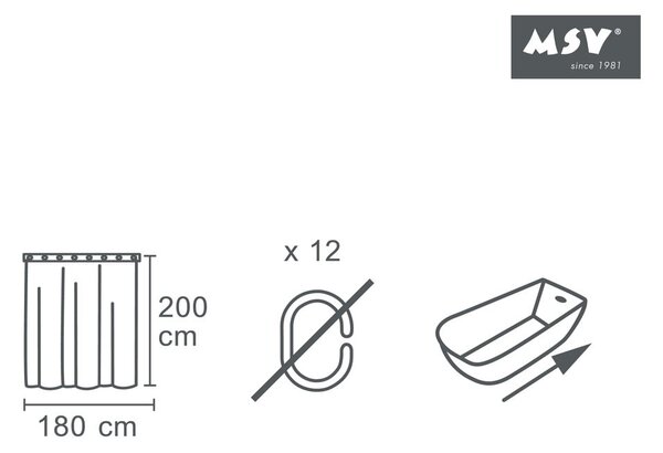 Завеса за душ 180x200 cm Sugar – MSV