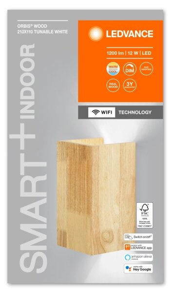 Ledvance - LED Димируем аплик SMART+ WOOD LED/12W/230V Wi-Fi