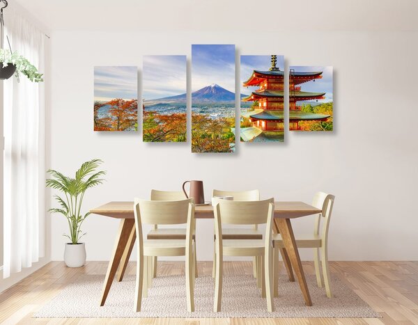 Картини от 5 части – Изглед към Чуреито Пагода и планината Фуджи