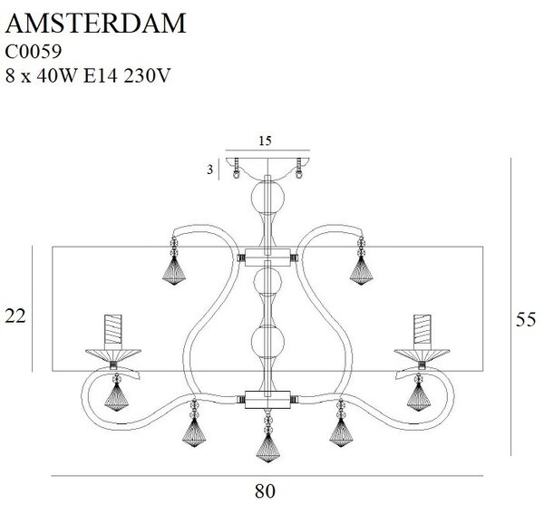 Таванна лампа AMSTERDAM C0059