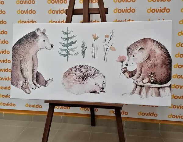 Картина на платно – Животни на пикник в гората
