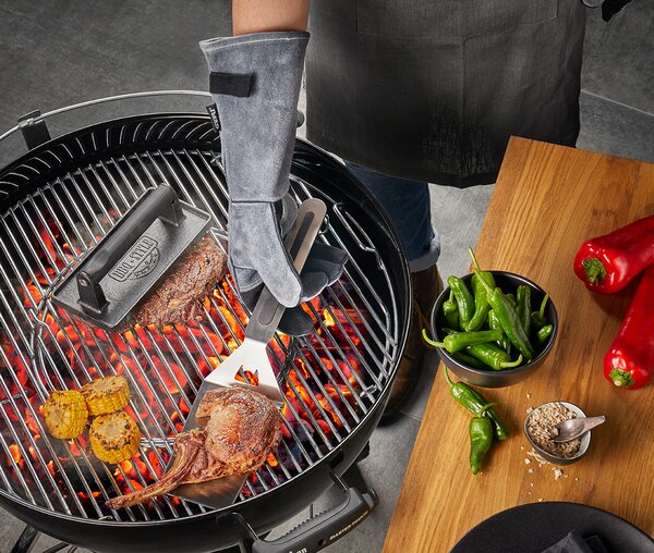 GEFU Кожени ръкавици за барбекю BBQ - сиво-черни