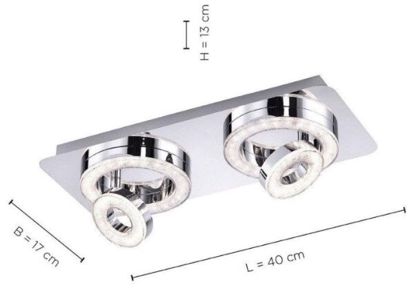 Leuchten Direkt 14521-17 - LED Лампа TIM 2xLED/2,8W/230V + 2xLED/3,1W