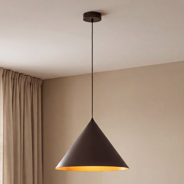 TK Lighting Висяща лампа Cono, 1-пламъчна, Ø 50 cm, кафява, E27, Затъмняване, Кафяв / ръждив, Дневна/трапезария, Метал, Модерен