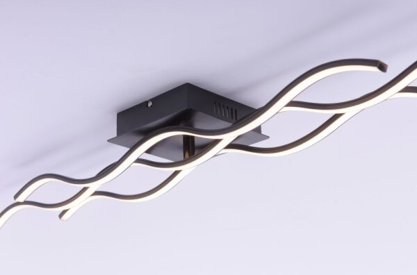 Leuchten Direkt 15166-18 - LED Повърхностен полилей WAWE LED/28W/230V черен