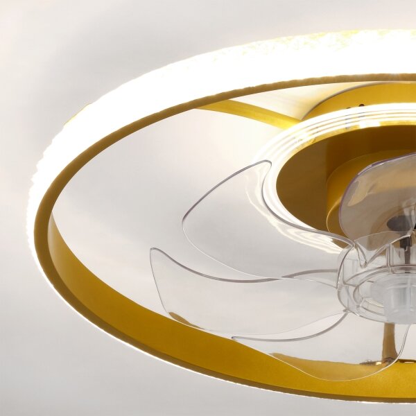 BRILAGI - Димируем LED таванен вентилатор LED/66W/230V 55 см бял/златист + дистанционно управление