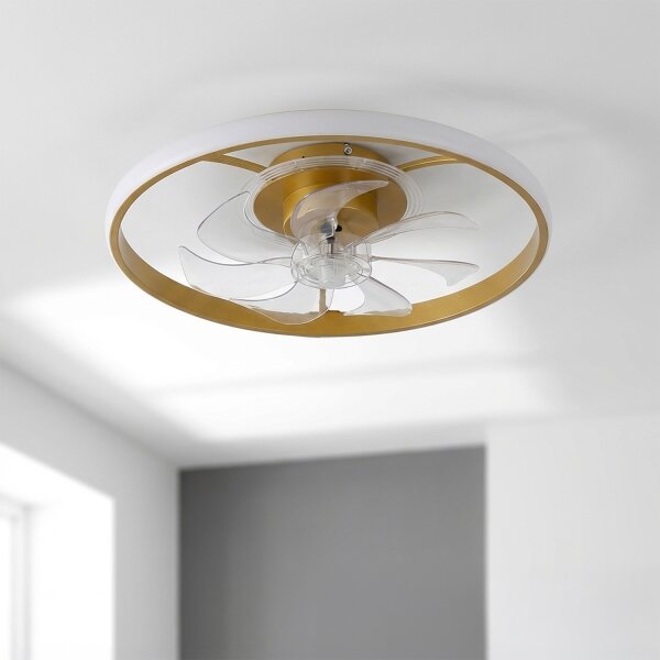 BRILAGI - Димируем LED таванен вентилатор LED/66W/230V 55 см бял/златист + дистанционно управление