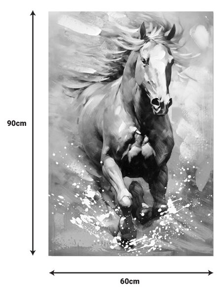 Картина на платно с кон 60x3x90см
