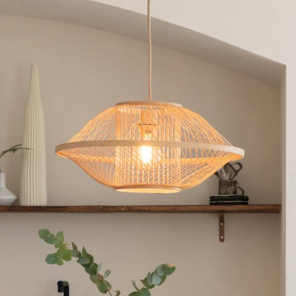 Good & Mojo GOOD MOJO Висяща лампа Maui, натурална, Ø 50 cm, бамбук, E27, Затъмняване, Дърво, Дневна/трапезария, Бамбук, Дизайн
