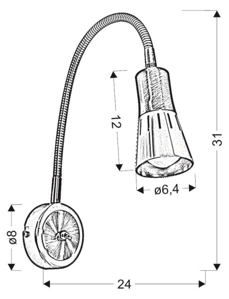 Гъвкава лампа ARENA 1xE14/40W/230V хром