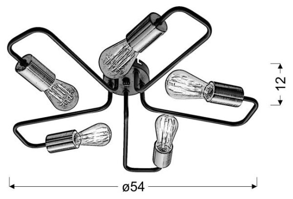 Повърхностен полилей HERPE 5xE27/60W/230V