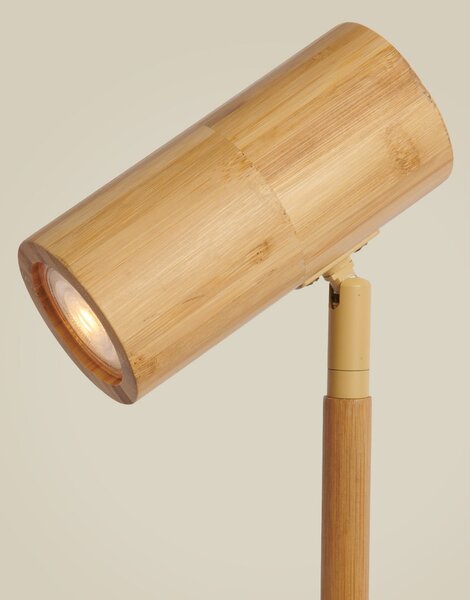 Good & Mojo GOOD MOJO Настолна лампа Java, натурална, бамбук, 47 cm, GU10, Дърво, Дневна/трапезария, Бамбук, Дизайн