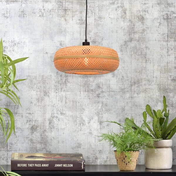 Good & Mojo GOOD MOJO Висяща лампа Palawan, натурална, Ø 40 cm, бамбук, E27, Затъмняване, Дърво, Дневна/трапезария, Бамбук, Дизайн