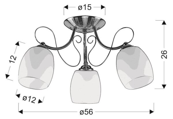 Повърхностен полилей AMBA 3xE27/40W/230V