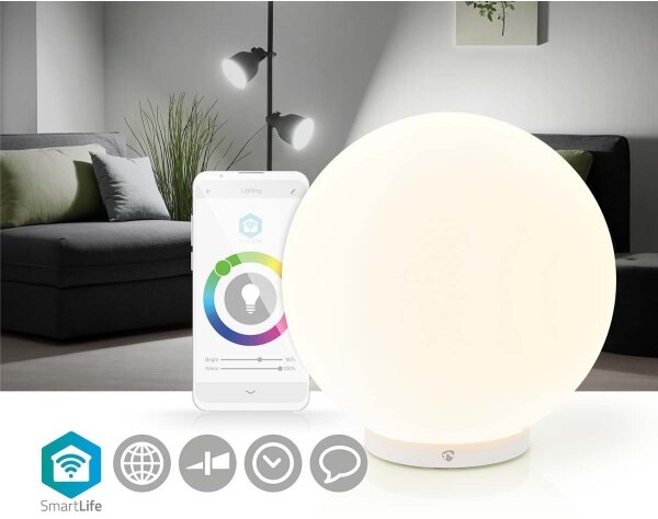 Nedis WIFILM10CWT - LED RGBW Димируема настолна лампа SmartLife LED/5W/5V Wi-Fi