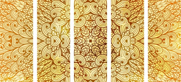 Картини от 5 части – Златна етническа мандала