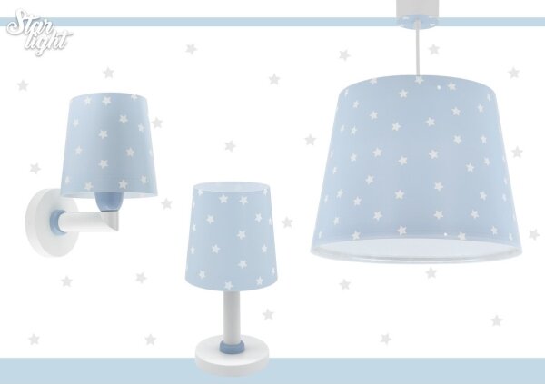 Dalber 82212T - Детски полилей STAR LIGHT 1xE27/60W/230V син
