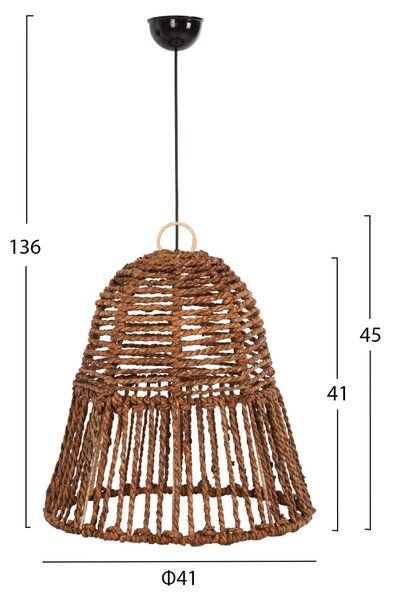 Таванна лампа 7858 кафяв цвят Φ41x41-136Φсм