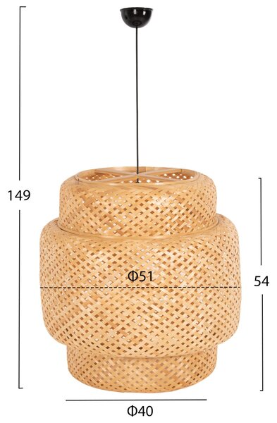 Таванна лампа 7867 естетсвен цвят Φ51x54-149см