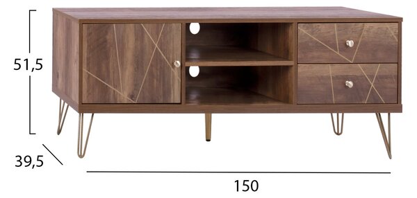 Тв шкаф KAITLYN цвят орех 150x39.5x51.5