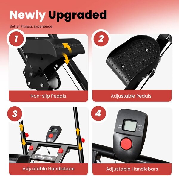 Stepfit™ степер за стълби с дръжка, StepFIT™ степер за стълби с дръжка - Черно