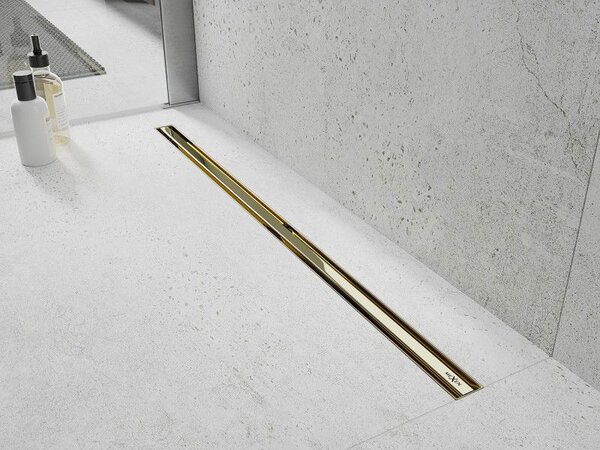 Mexen Flat 360° Slim въртящ се линеен сифон 60 см, златен - 1541060