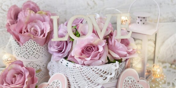 Картина на платно – Винтидж декорация с надпис Love