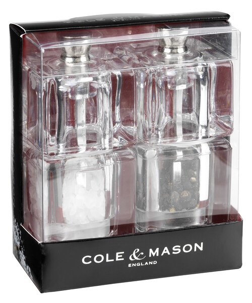 COLE & MASON К-т мелнички за сол и пипер “MINI CUBE“ - 9 см