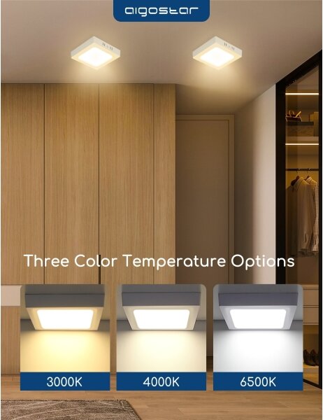 Aigostar - LED повърхностно монтирано таванно осветително тяло LED/18W/230V 3000K 22,6x22,6 cm бяло