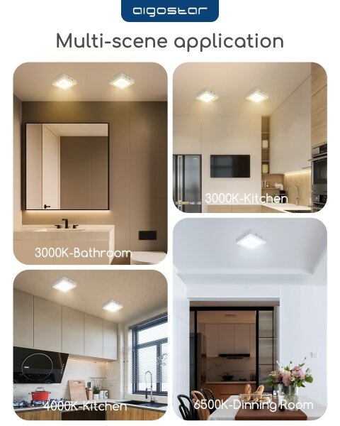 Aigostar - LED повърхностно монтирано таванно осветително тяло LED/18W/230V 3000K 22,6x22,6 cm бяло
