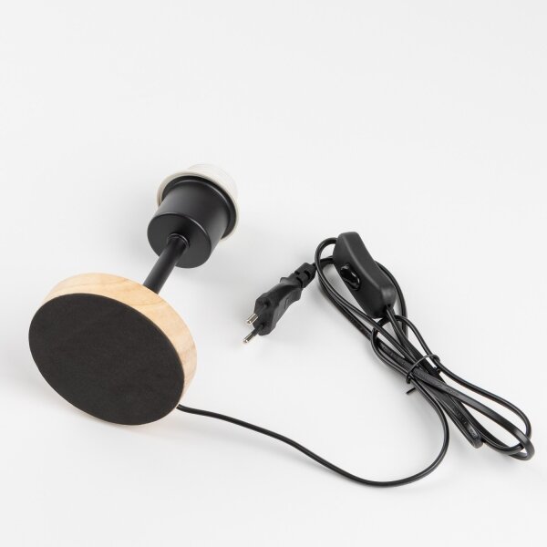 Brilagi - Настолна лампа BOBO WOOD 1xE27/25W/230V дъб/черна/бежова/на точки