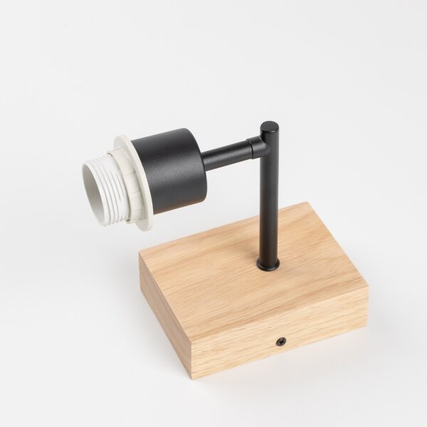 Brilagi - Стенна лампа BOBO WOOD 1xE27/25W/230V дъб/черна/бяла/меченца