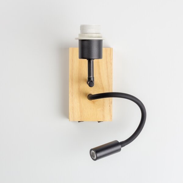 Brilagi - LED Flex. лампа BOBO WOOD 1xE27/25W/230V + LED/3W дъб/черен/бежов/на точки