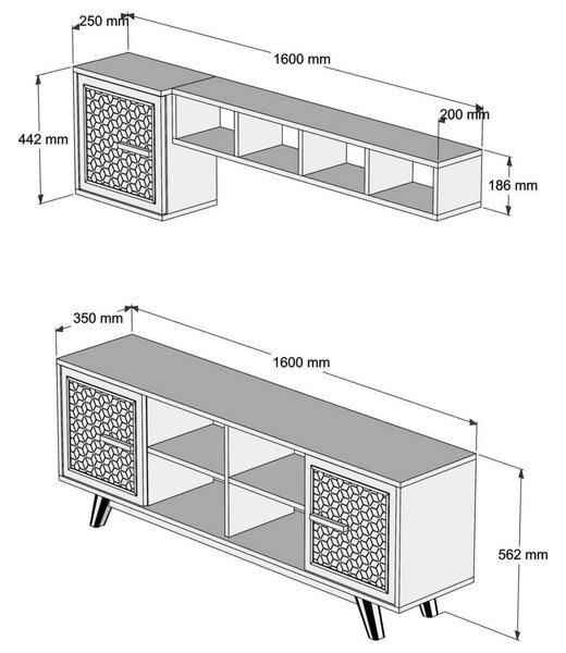 Тв шкаф цвят орех 160x35x56.2