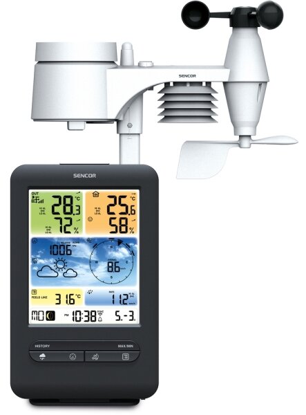 Sencor - Професионална метеорологична станция с LCD дисплей 1xCR2032 Wi-Fi