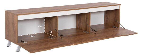 Тв шкаф KIMIA цвят натурал-бял 180x35x48.5см