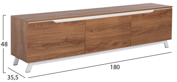 Тв шкаф KIMIA цвят натурал-бял 180x35x48.5см