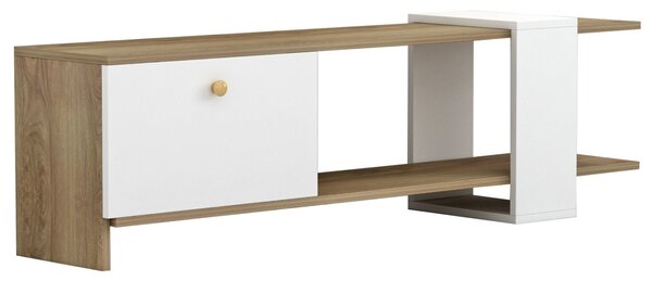 Тв шкаф HENRIETTE цвят бял-сонама 120x25x37